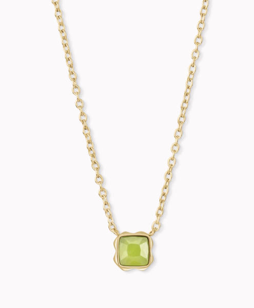 Coeur de Lion Gold Necklace Green Jade - August